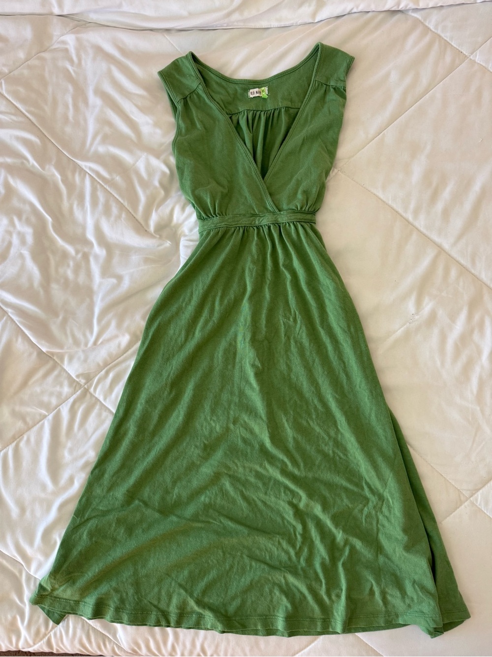 Vintage Old Navy Green Sleeveless V-Neck Babydoll Women's Dress